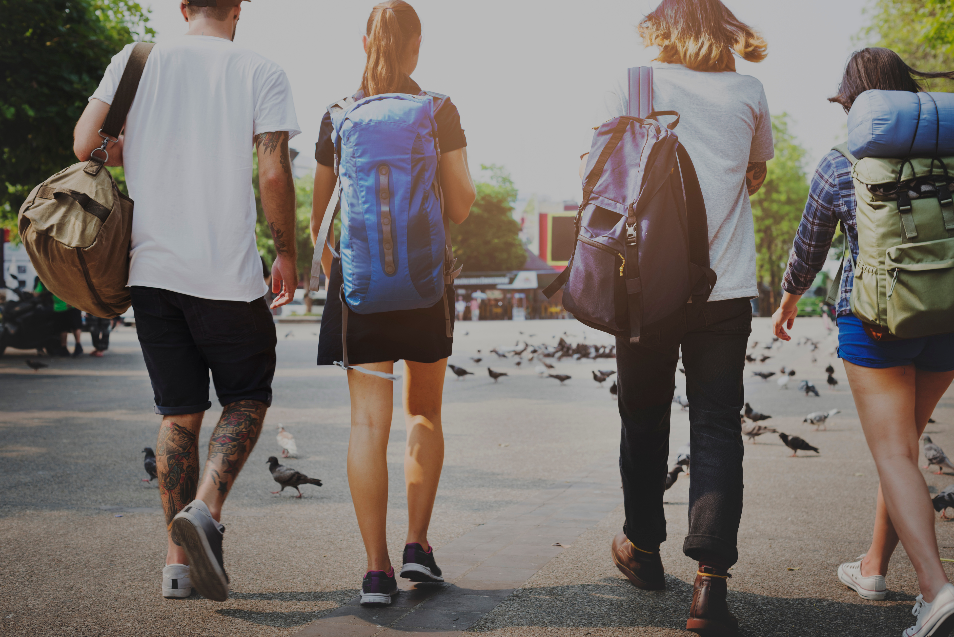Friends Travel Backpacker Adventure Concept Friends Travel Backpacker Adventure Concept