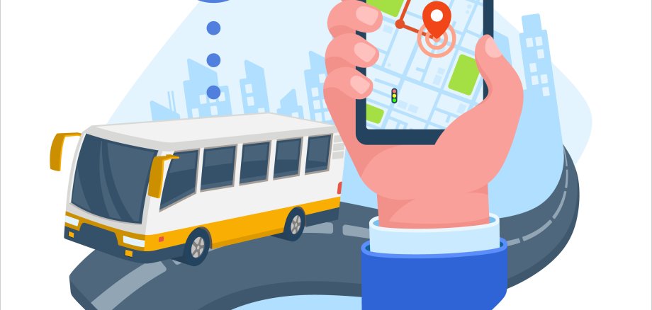 Online city map bus route service monitoring track mobile application