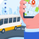 Online city map bus route service monitoring track mobile application