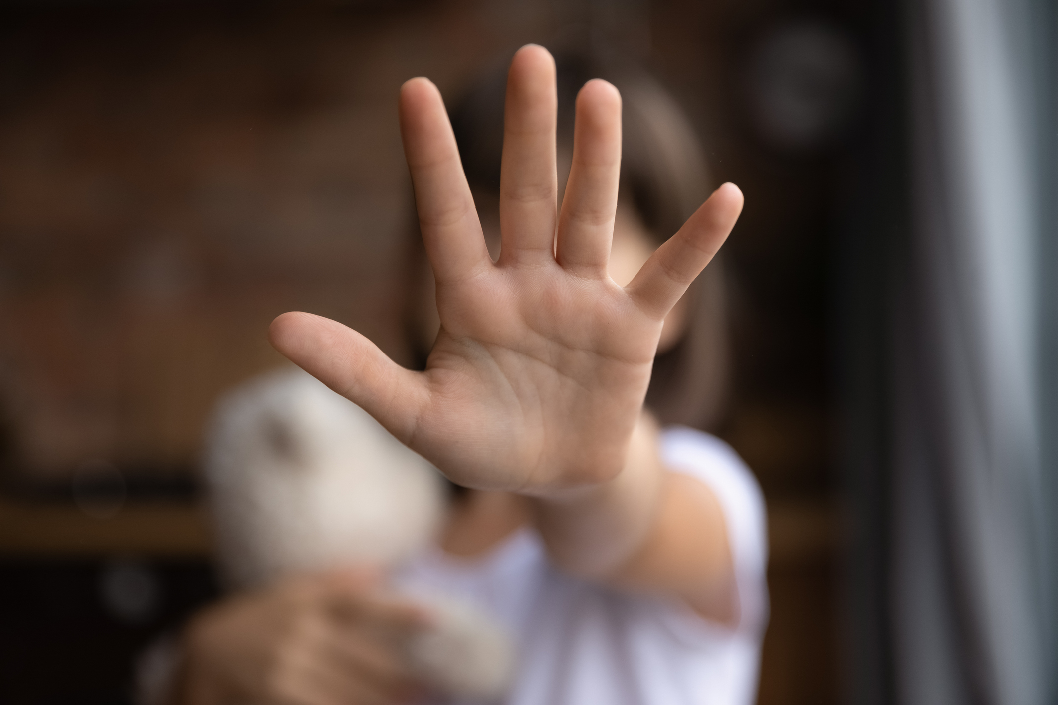 Close up of small girl show ho hand gesture Close up of small girl show ho hand gesture