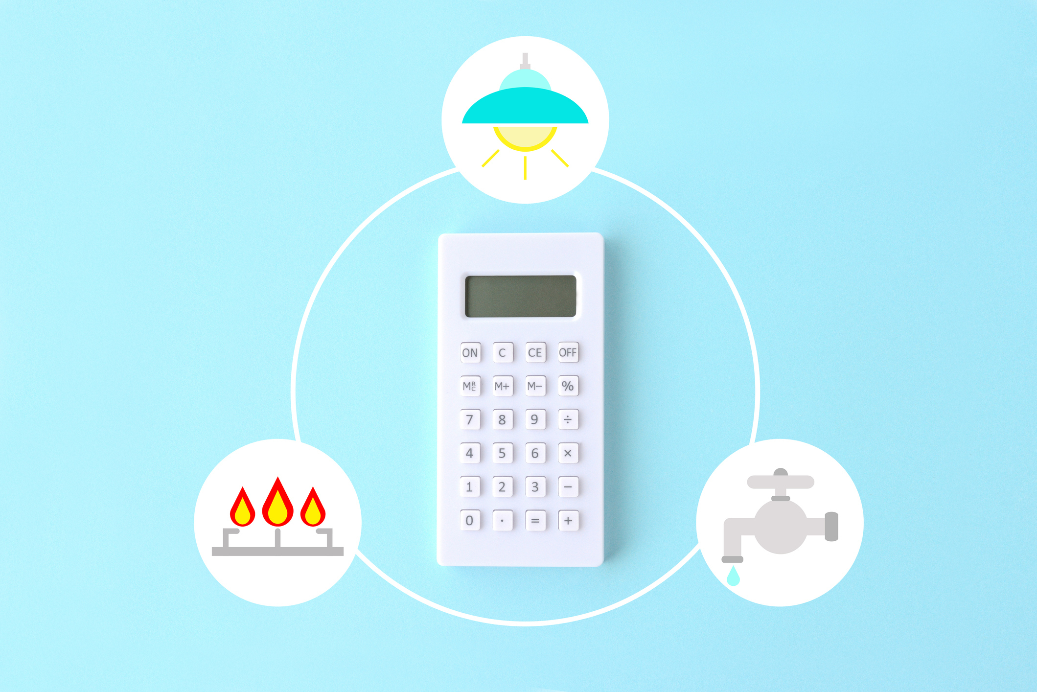 Calculator with public services illustration Calculator with public services illustration