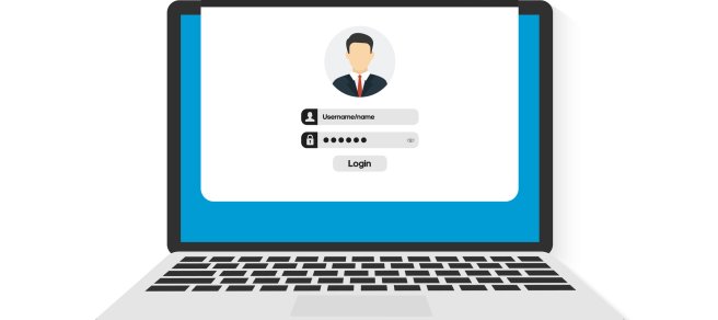 Login and password. Authentication login form system