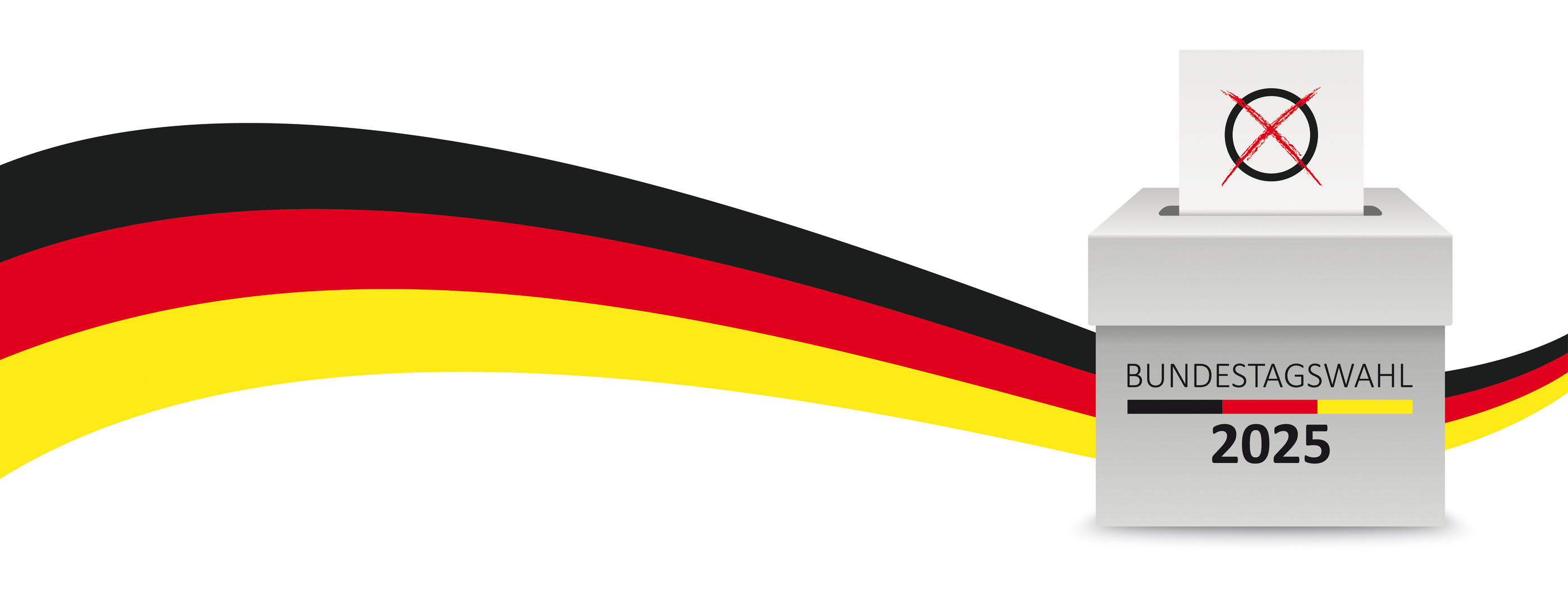German Text Bundestagswahl 2025, translate parliamentary elections for the Bundestag 2025.  Eps 10 vector file.