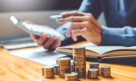 Saving money concept Man hand putting Row and coin Write Finance Saving money concept Man hand putting Row and coin Write Finance