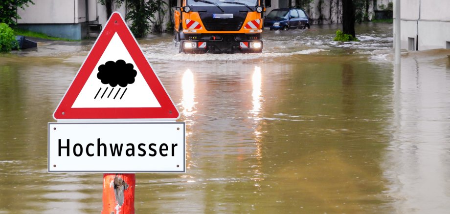 Flood warning sign