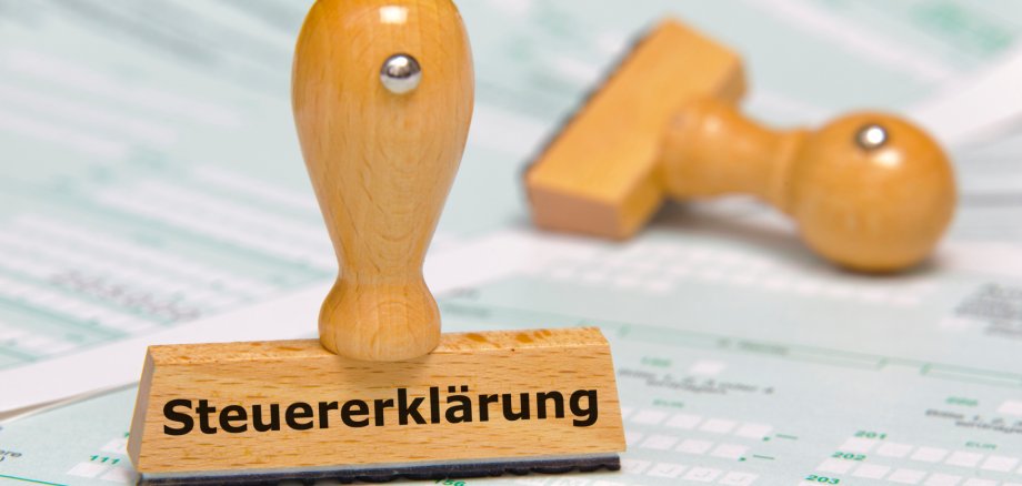 german stamp marked with Steuererklärung
