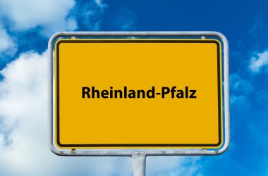 Yellow Sign Rhineland-Pfalz german "Rheinland-Pfalz"