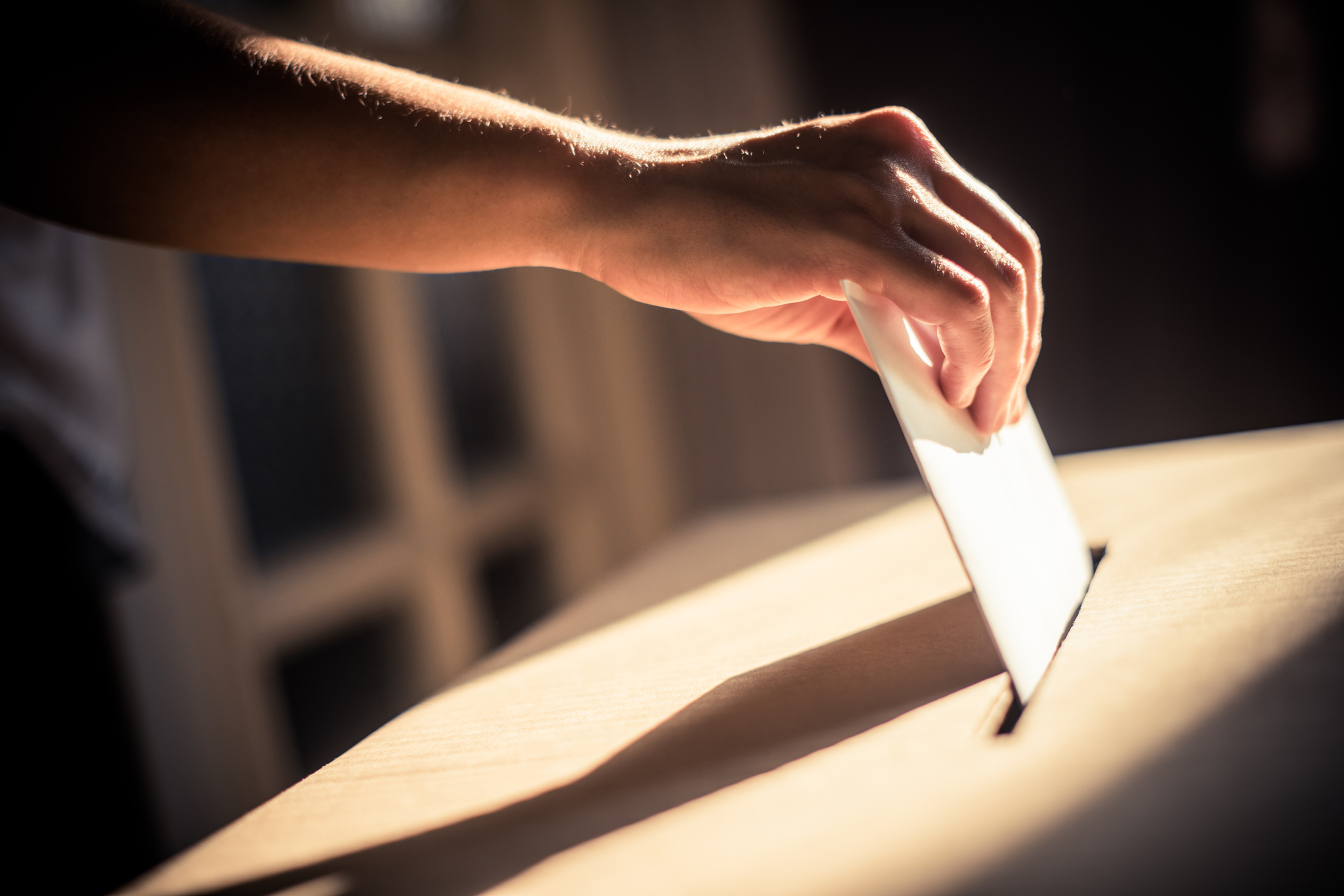 Conceptual image of a person voting during elections Conceptual image of a person voting during elections