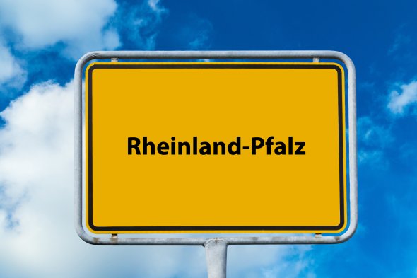 Yellow Sign Rhineland-Pfalz german "Rheinland-Pfalz" Yellow Sign Rhineland-Pfalz german "Rheinland-Pfalz"