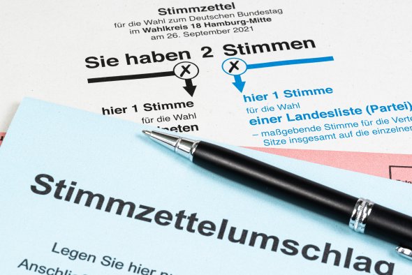 ballot card and vote-by-mail envelope for the federal election in Germany 2021 ballot card and vote-by-mail envelope for the federal election in Germany 2021