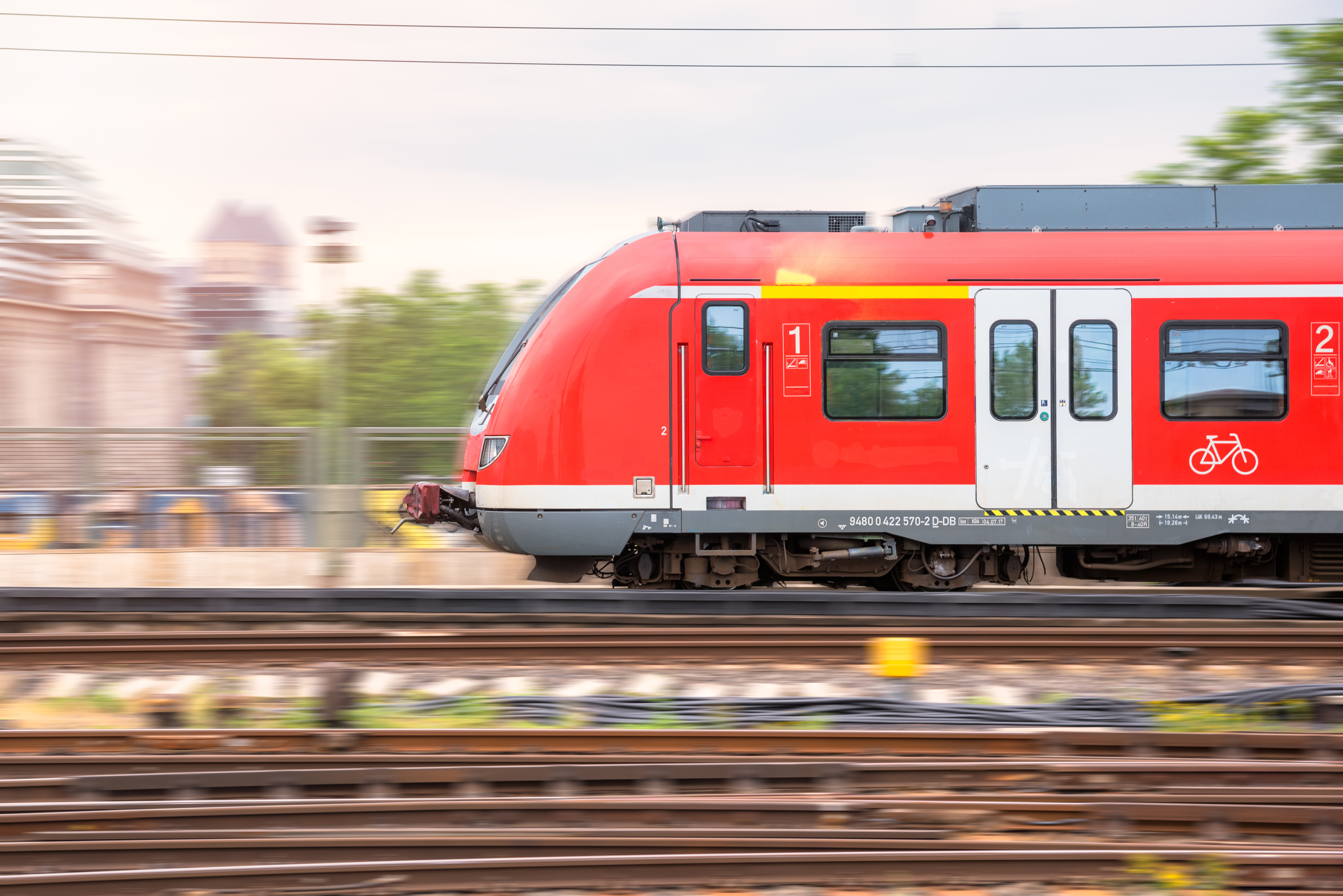 Speed electric train in motion Speed electric train in motion