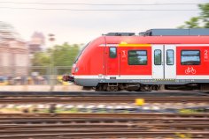 Speed electric train in motion Speed electric train in motion